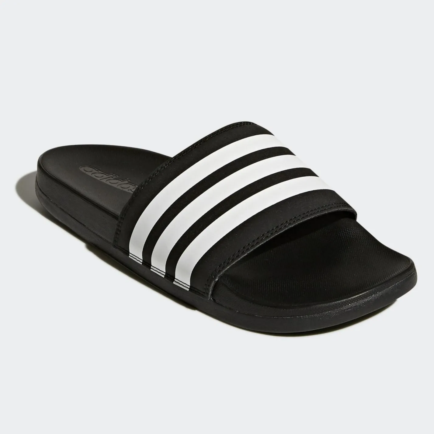 Adidas Adilette Cloudfoam Comfort Slides Stripe (Core Black/Cloud White)(AP9966)