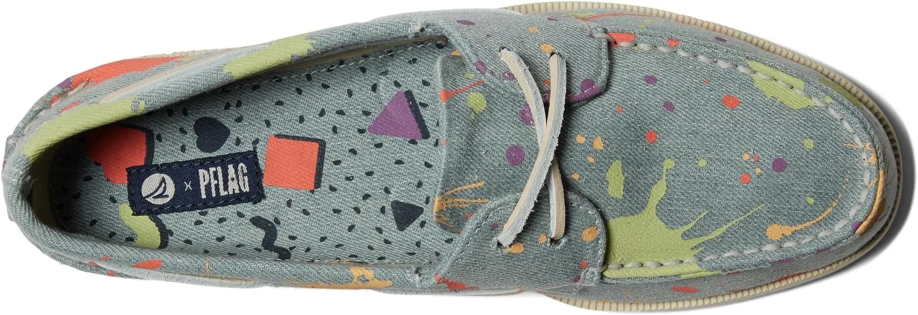 Authentic Original 2-Eye Pride Sperry Boat Shoes in Blue Multi