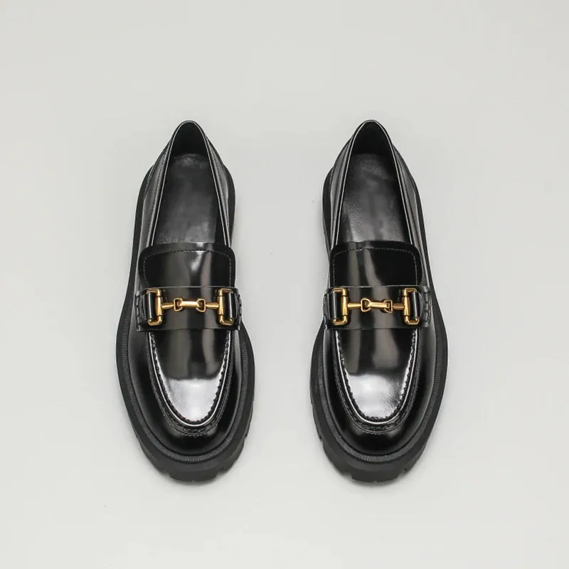 Barbara Black Chunky Leather Loafer