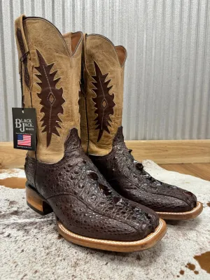 Black Jack Men’s Brown Genuine Snapping Turtle Square Toe Western Cowboy Boots BR2053-96