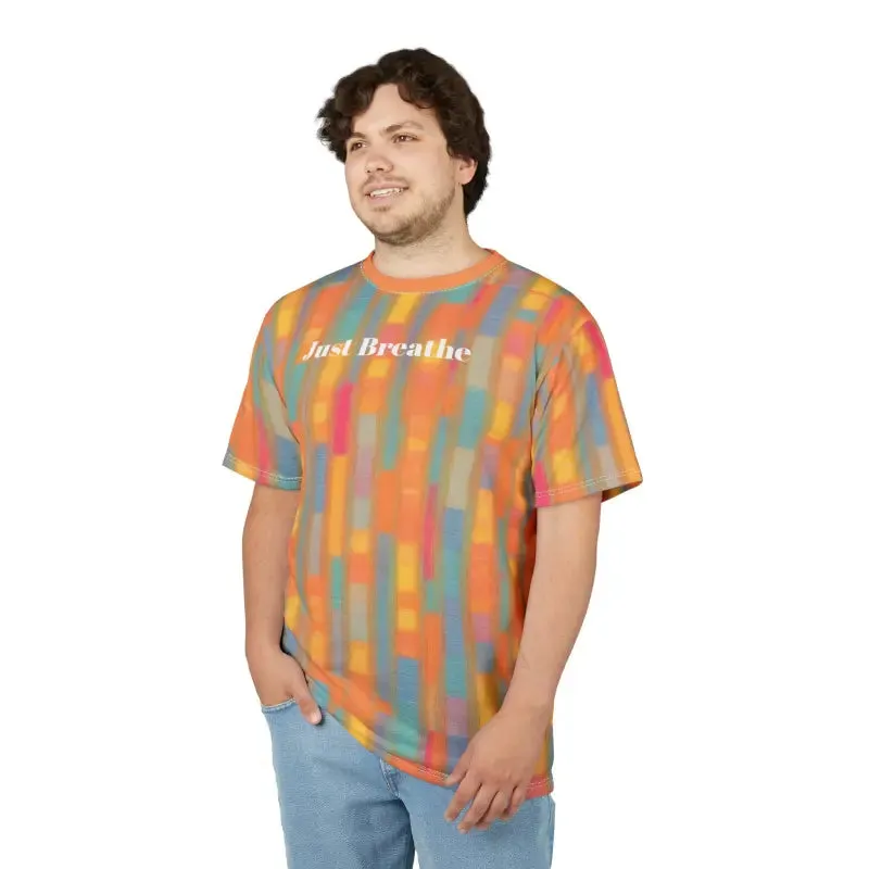 Breathe Orange Textured Tee