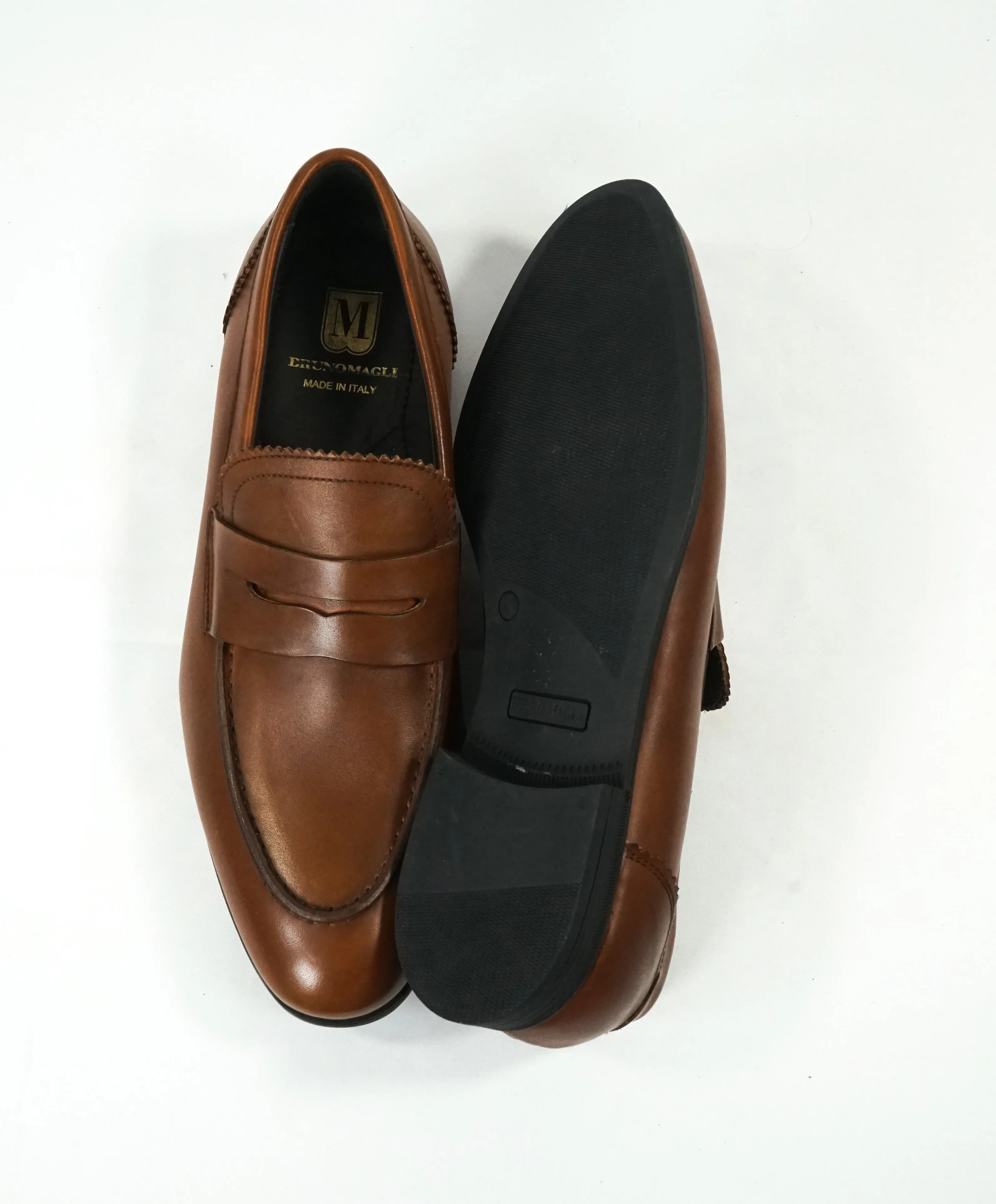 BRUNO MAGLI - “BERLINO” Brown Round Toe Penny Loafers - 8.5