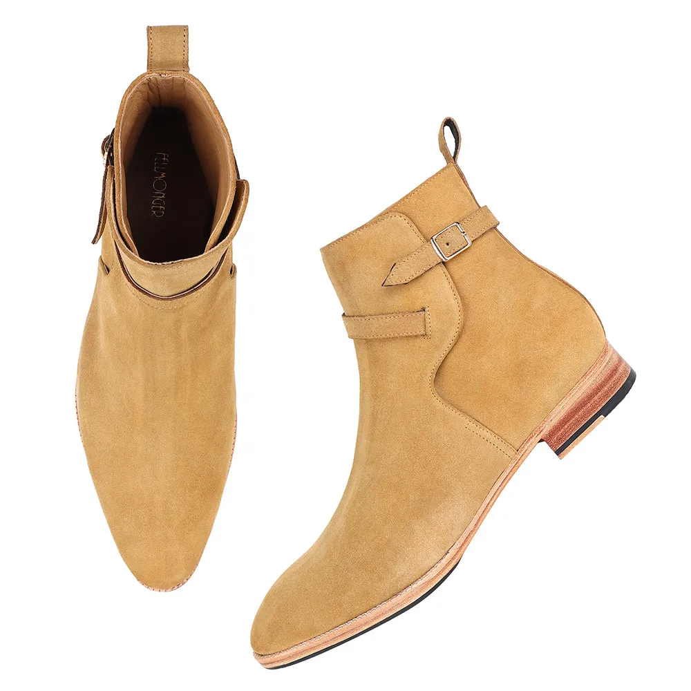 Camel Suede Modern Jodhpur Boots