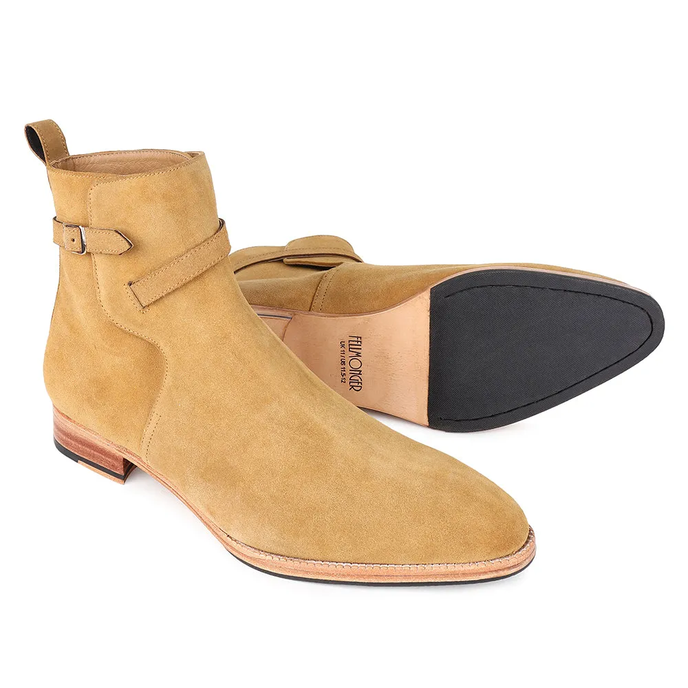 Camel Suede Modern Jodhpur Boots