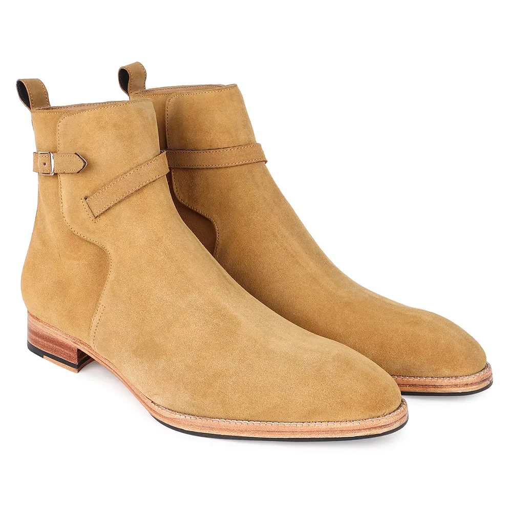 Camel Suede Modern Jodhpur Boots