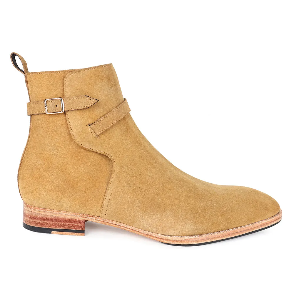 Camel Suede Modern Jodhpur Boots
