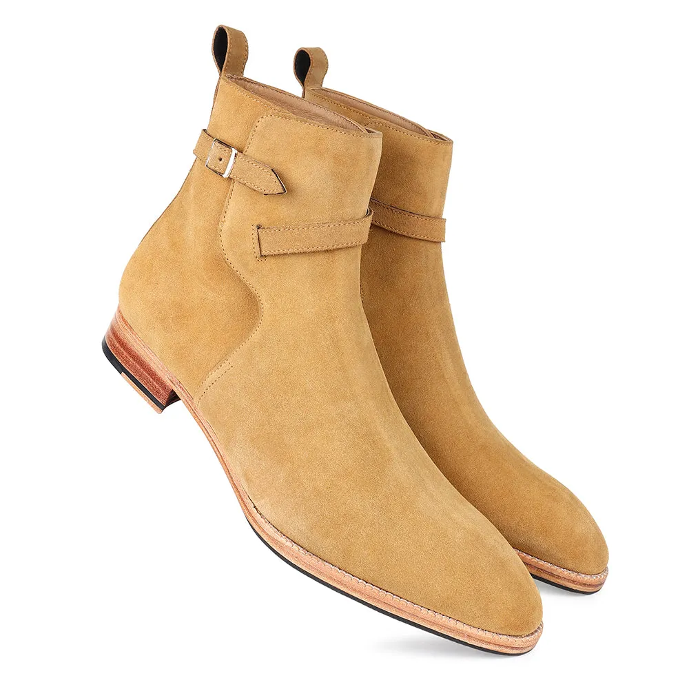 Camel Suede Modern Jodhpur Boots