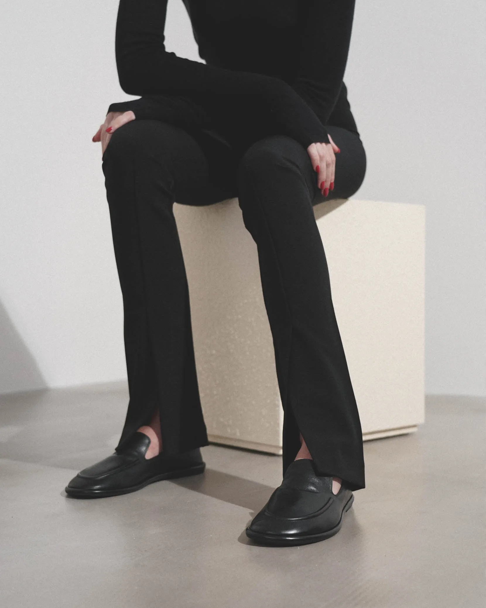 Canal black leather loafers