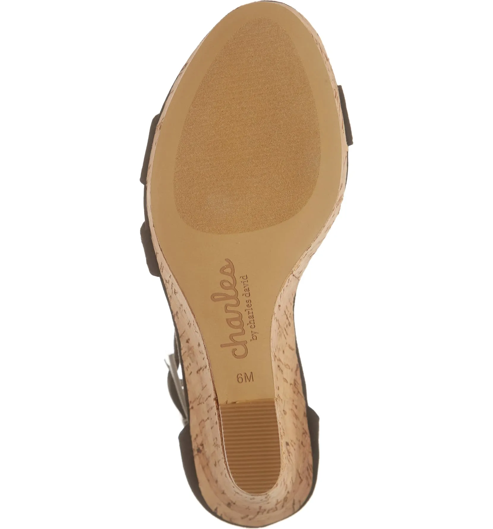 Charles by Charles David Landon Black Cork Platform Wedge Heeled Sandals