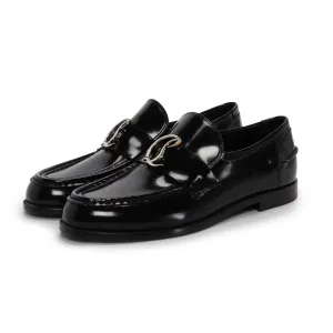 Christian Louboutin Black Hi-Shine CL Moc Loafers 36.5