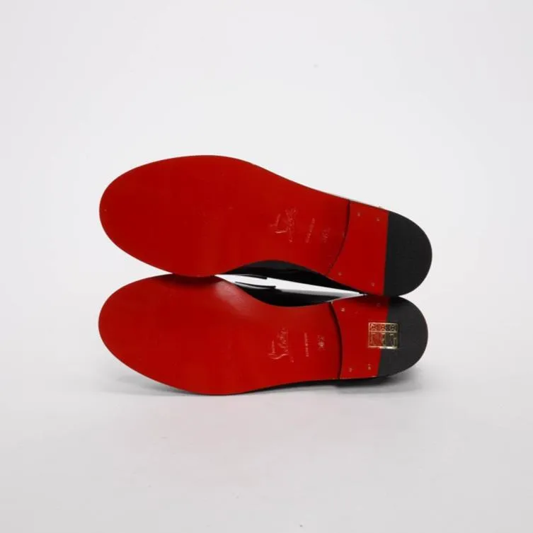 Christian Louboutin Black Hi-Shine CL Moc Loafers 36.5