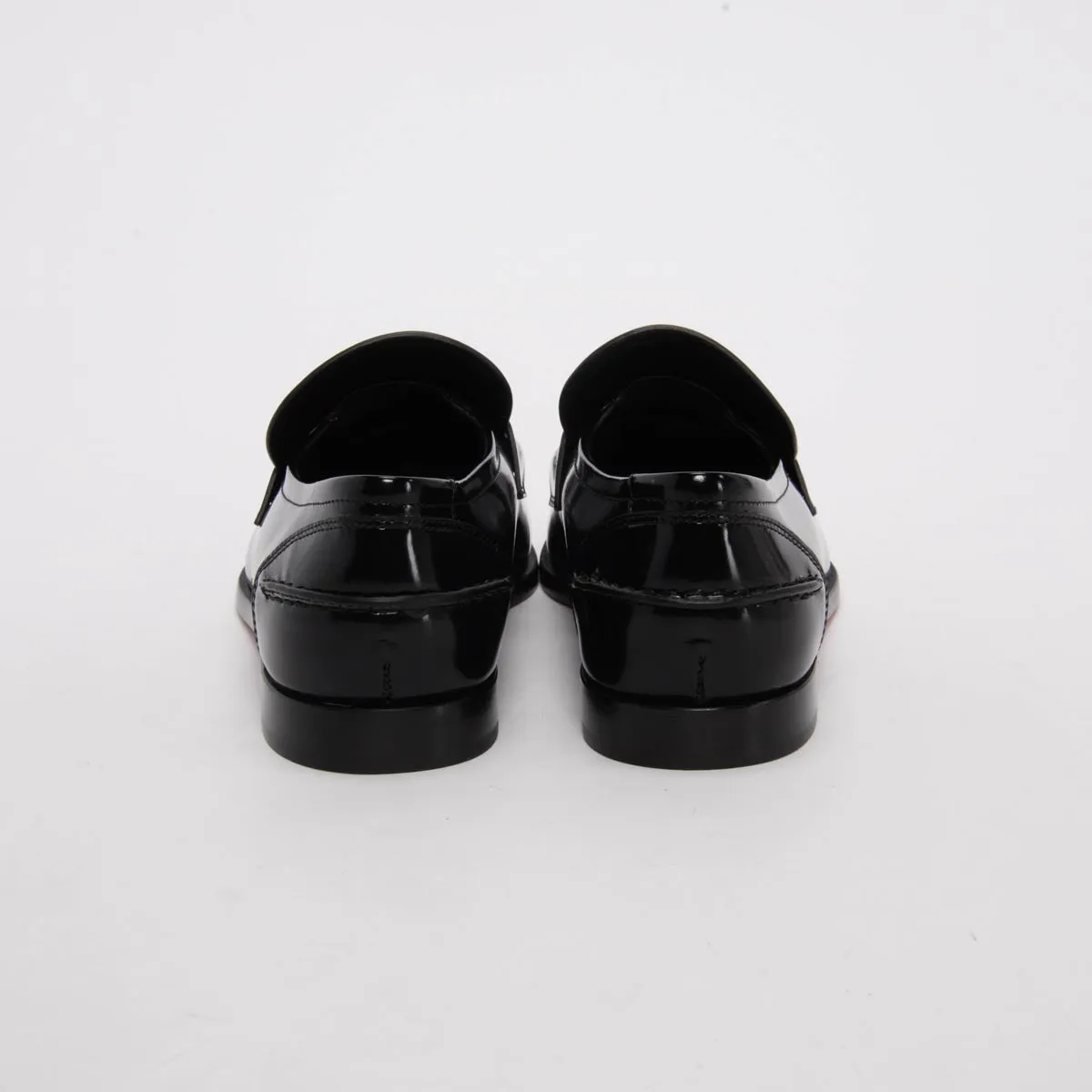 Christian Louboutin Black Hi-Shine CL Moc Loafers 36.5
