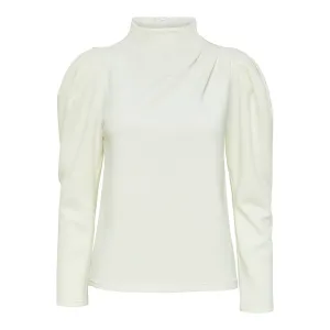 Fenja Ls T-Neck Top - Snow White