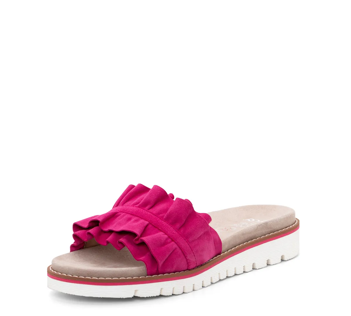 Keyes Women's Ruffle Slide Sandal - Fucshia 35