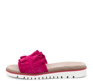 Keyes Women's Ruffle Slide Sandal - Fucshia 35