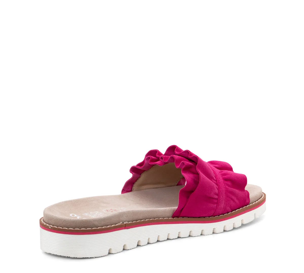 Keyes Women's Ruffle Slide Sandal - Fucshia 35