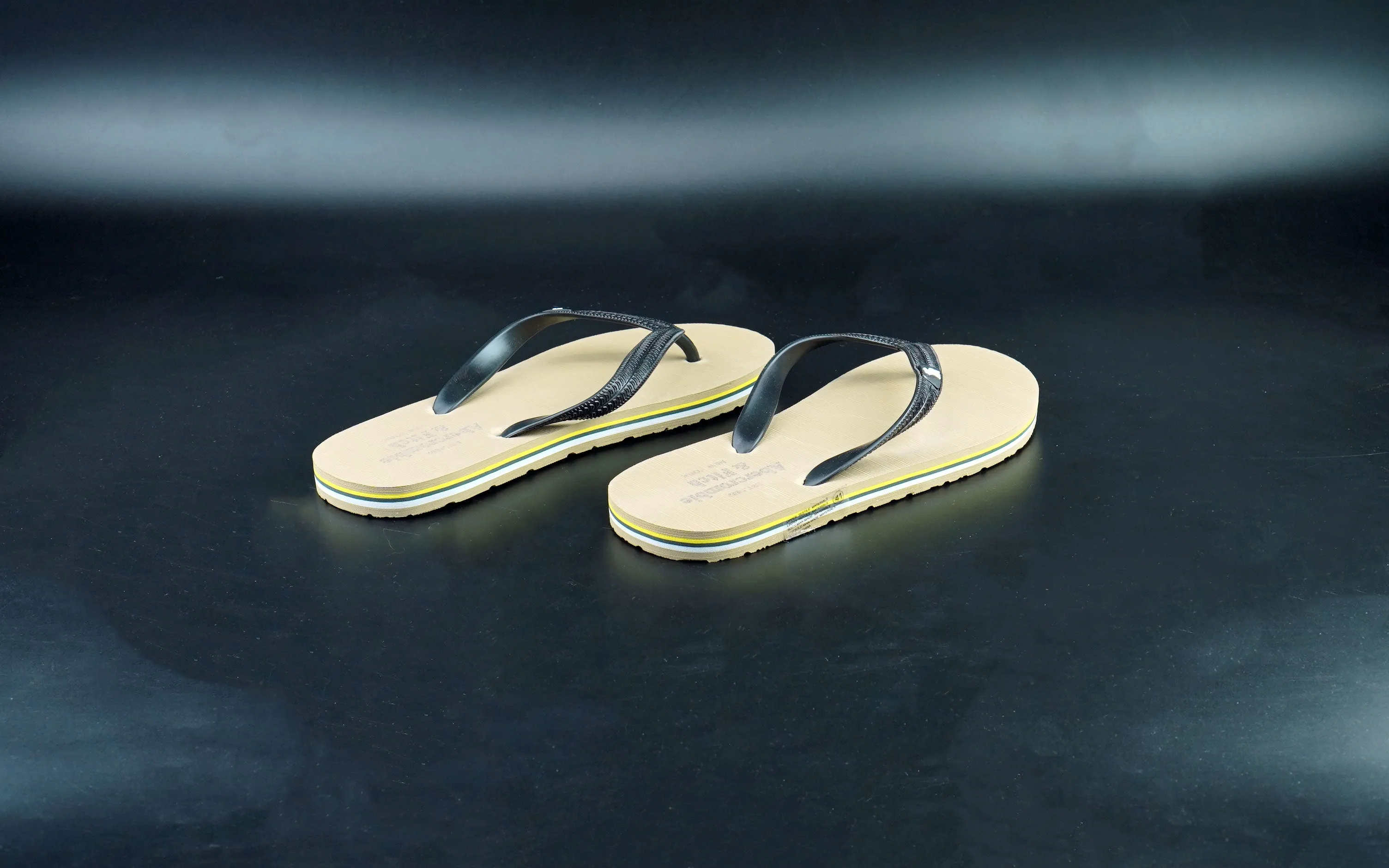 Khaki and black slippers for men