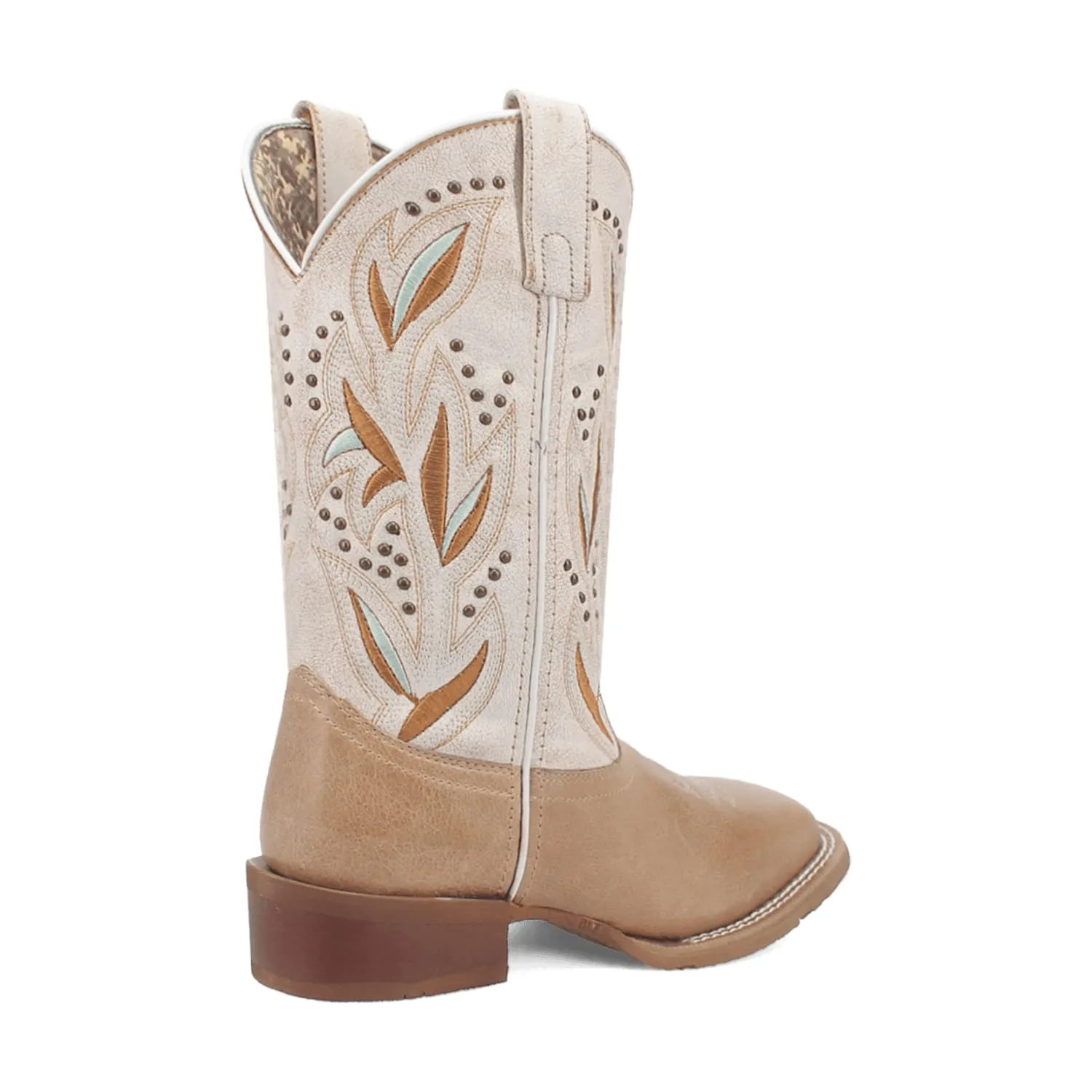 Laredo Women's Lydia Broad Square Toe Leather Boots - Sand 5603