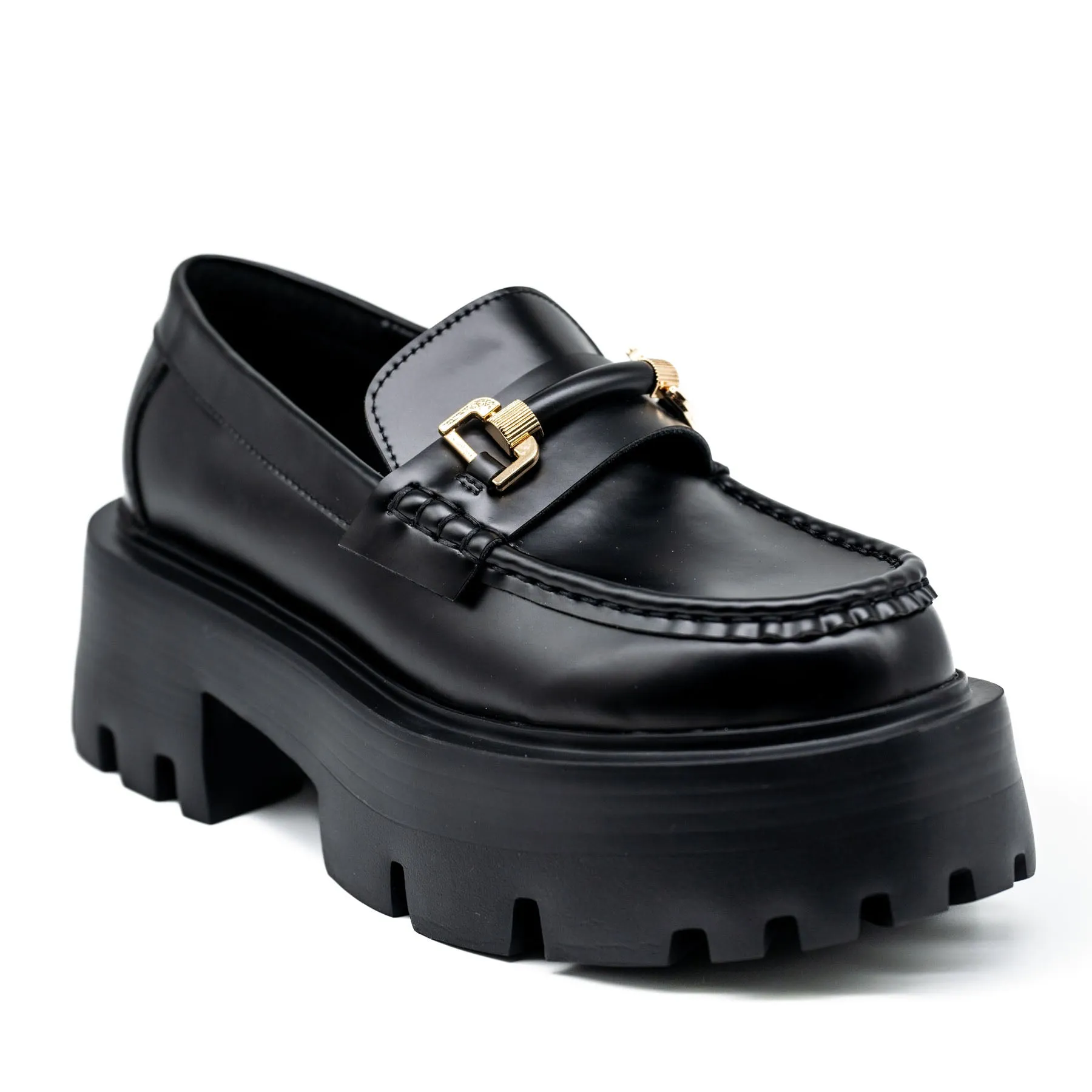 Loafers Chunky με Τόκα - Μαύρα