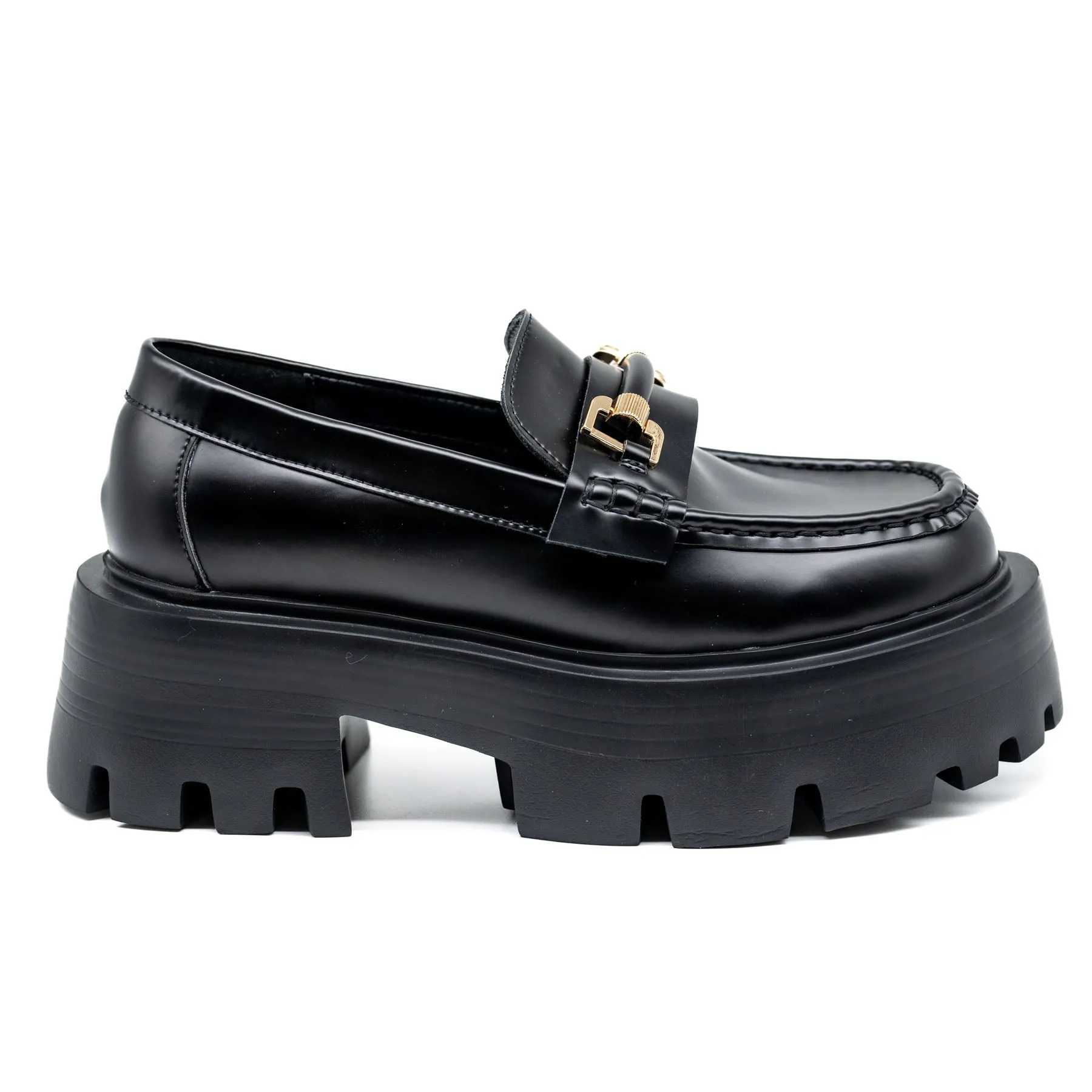 Loafers Chunky με Τόκα - Μαύρα