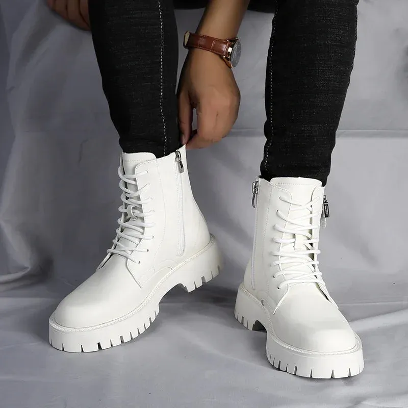 Luxury Men's Chelsea Boots - High-End English Style Thick Sole, Top Layer Leather, Premium Brand Casual Footwear