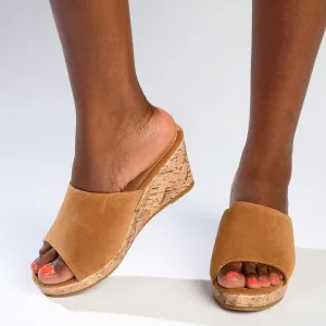 Madison Trudy Slip On Wedge Sandal - Tan