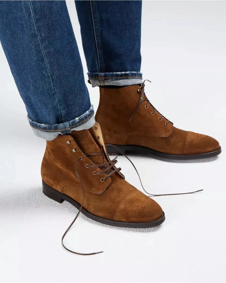 MARTIN Camel laced boots for men