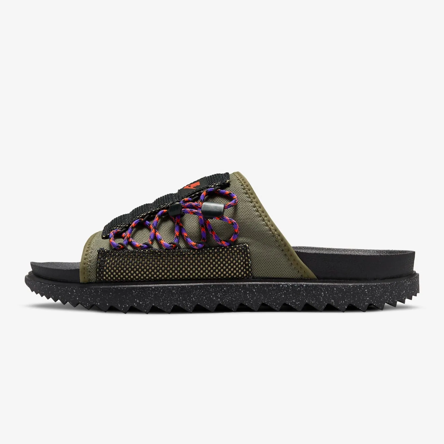 Men's Nike Asuna Premium "Wildwood" Mesh Slides (Medium Olive/Black/Canvas/Orange)(DM6383-222)