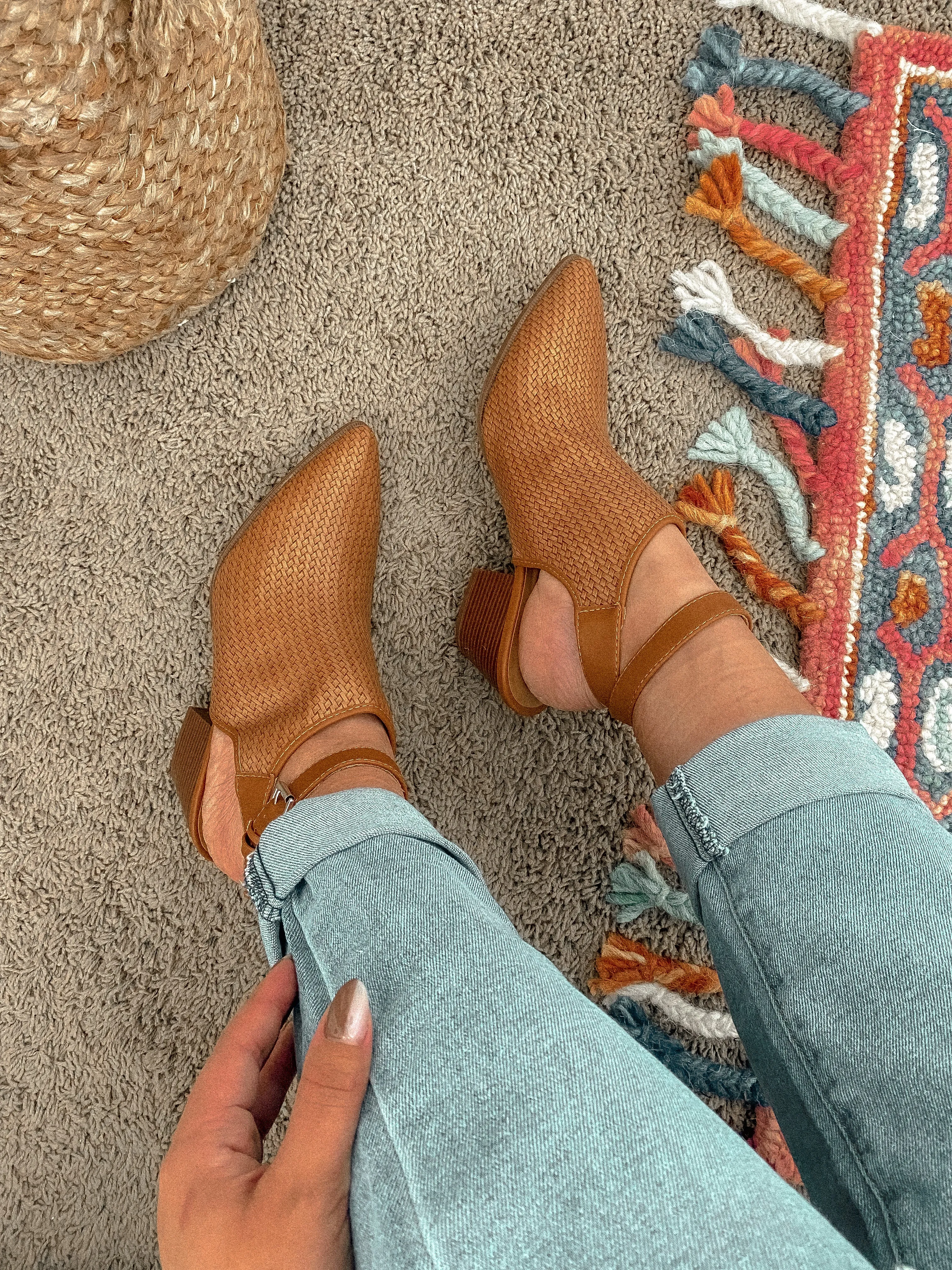 modern cowgirl woven booties