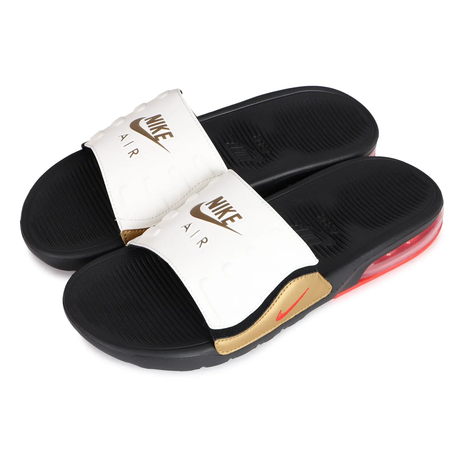 Nike Air Max Camden Slides "Spades" (Black/White/Gold/Chile Red)(BQ4626-101)