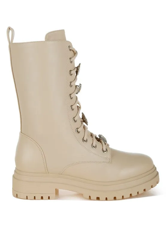 Nimba Rhinestone jeweled Chunky Boots