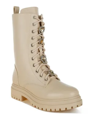 Nimba Rhinestone jeweled Chunky Boots