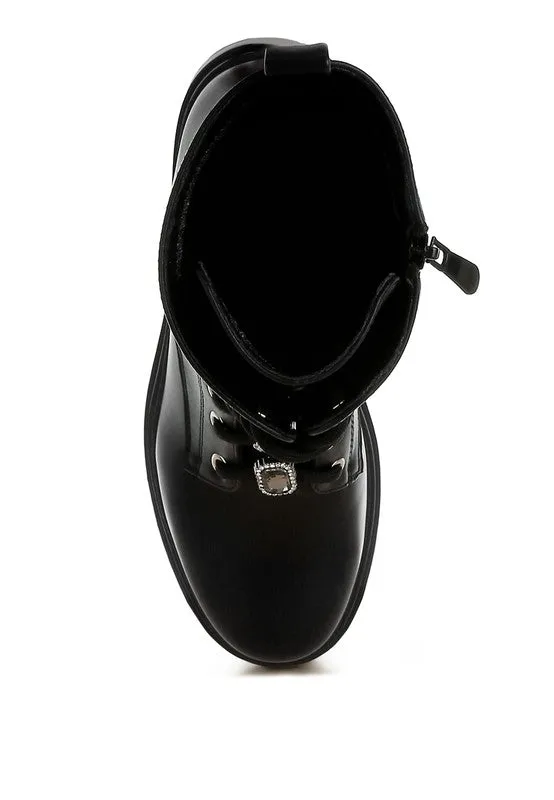 Nimba Rhinestone jeweled Chunky Boots