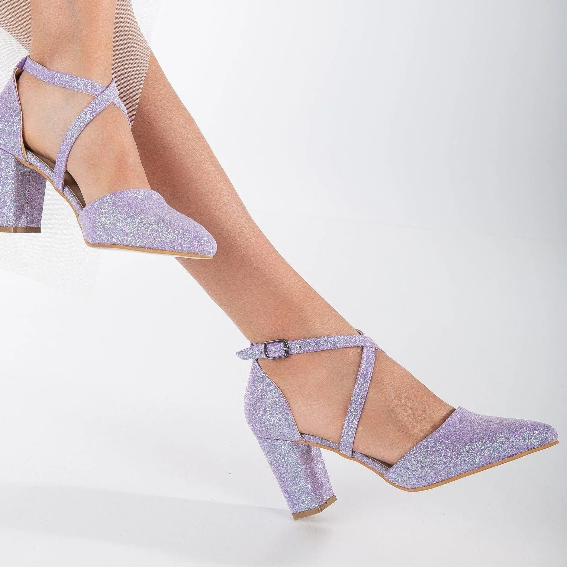 Sina - Lilac Glitter Wedding Shoes