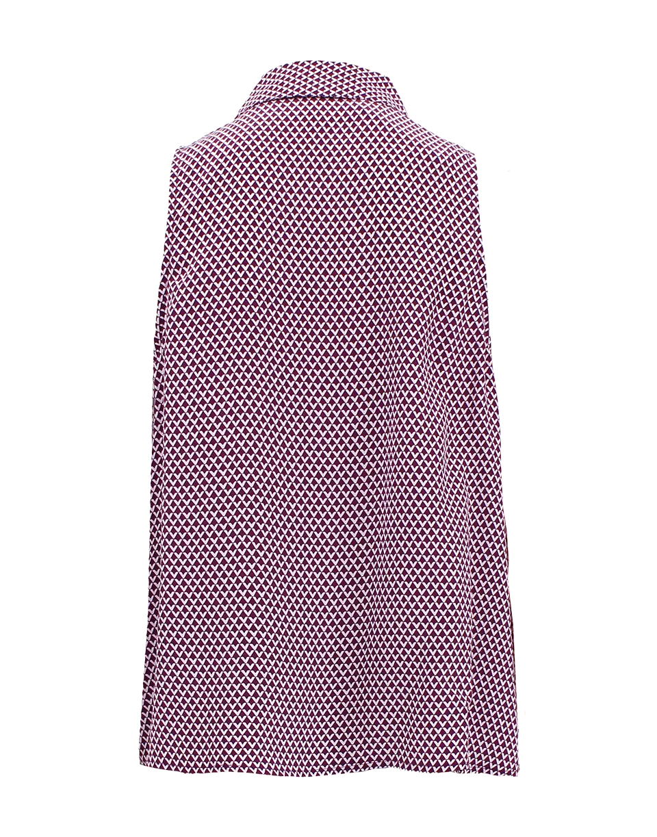 Sleeveless Button Down Diamond Top