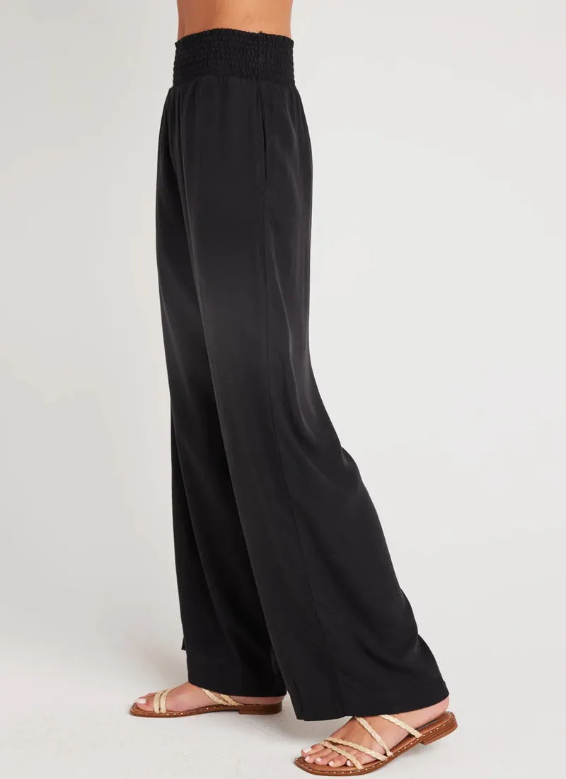 Smocked Waist Wide-Leg Pant