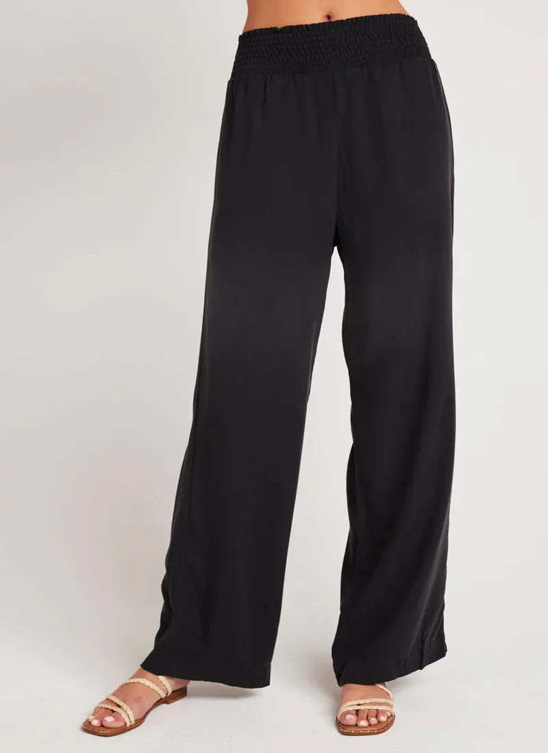 Smocked Waist Wide-Leg Pant