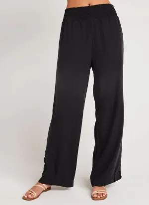 Smocked Waist Wide-Leg Pant