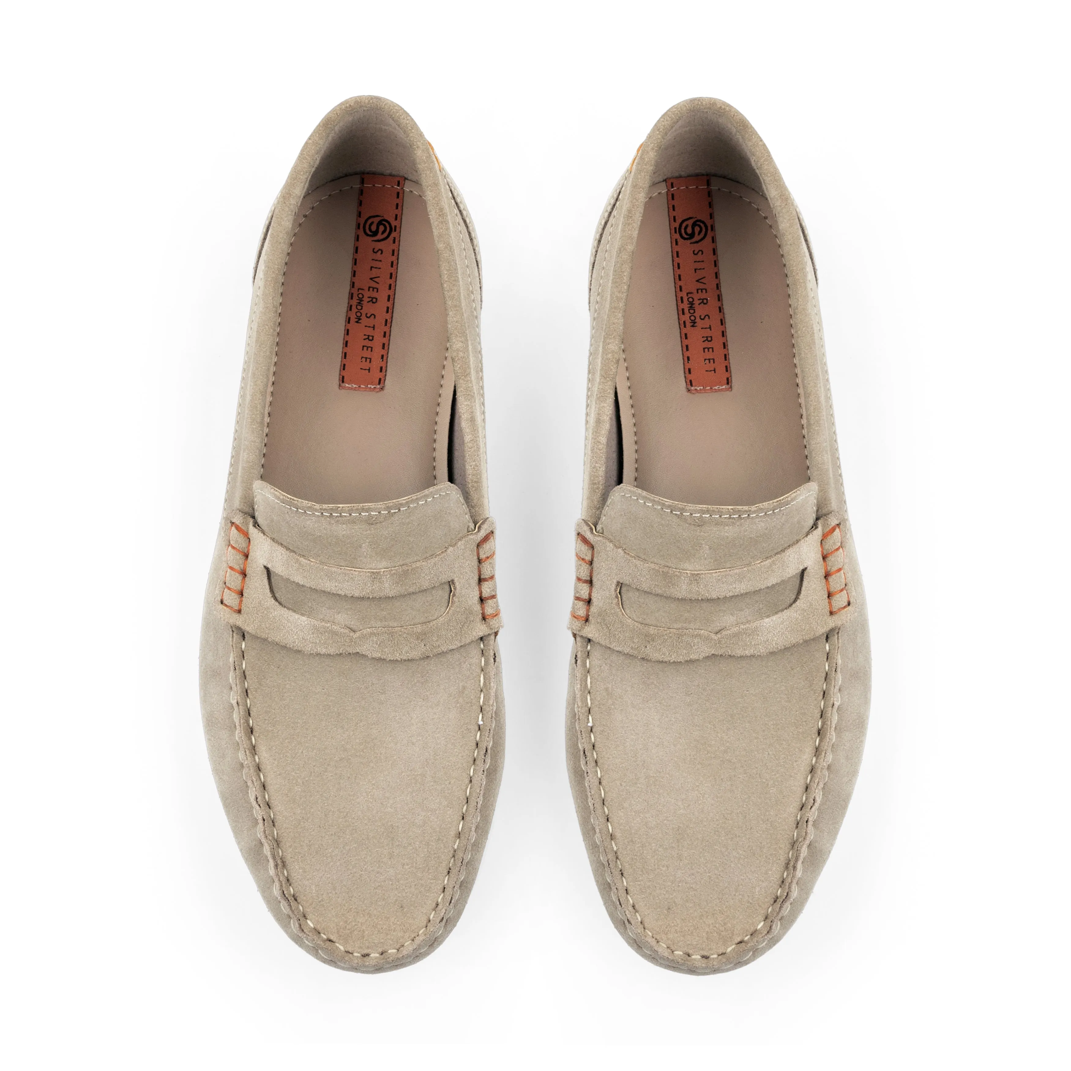 Stanhope Suede Leather Penny Loafer - Sand