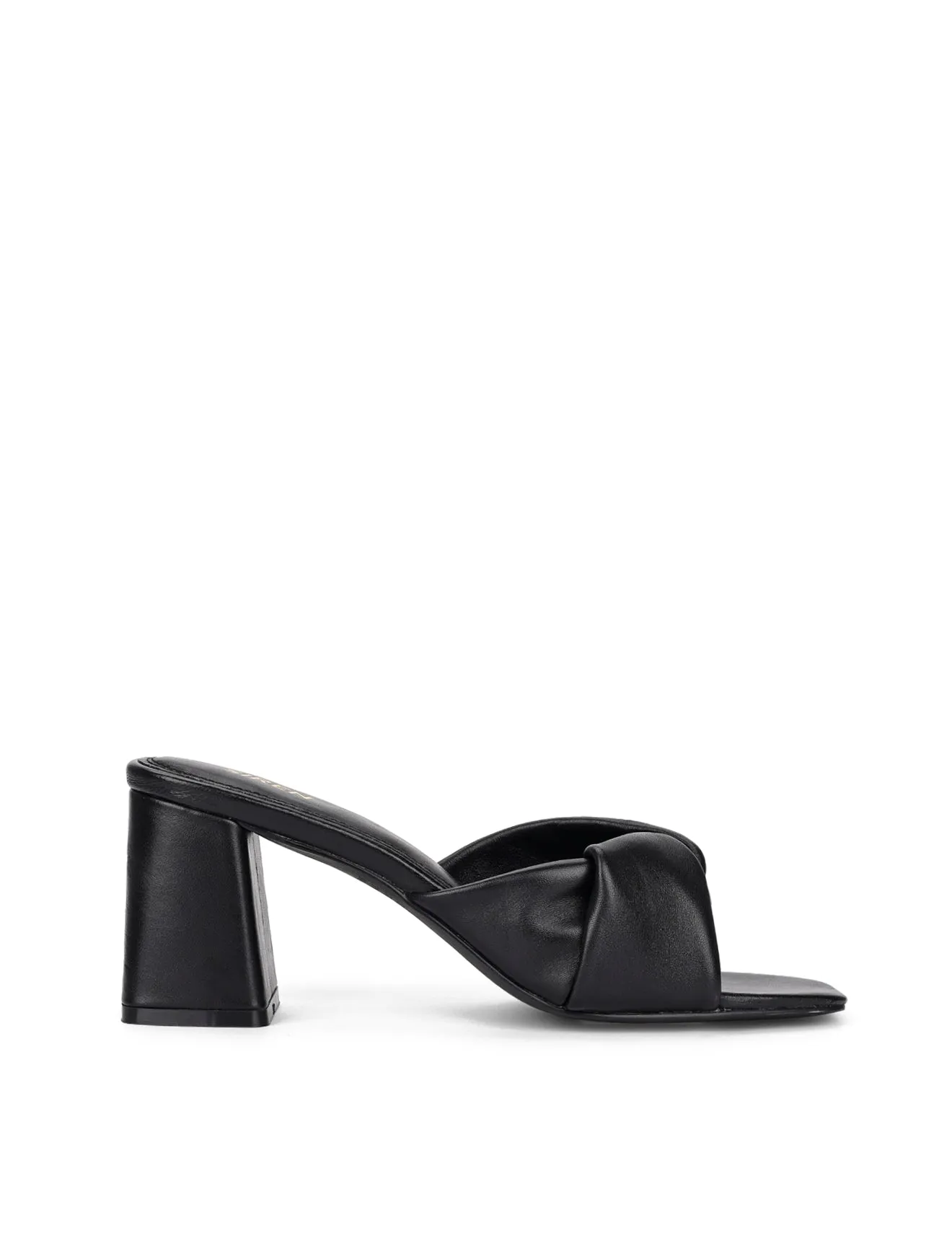Story Block Heel Mules - Black Leather