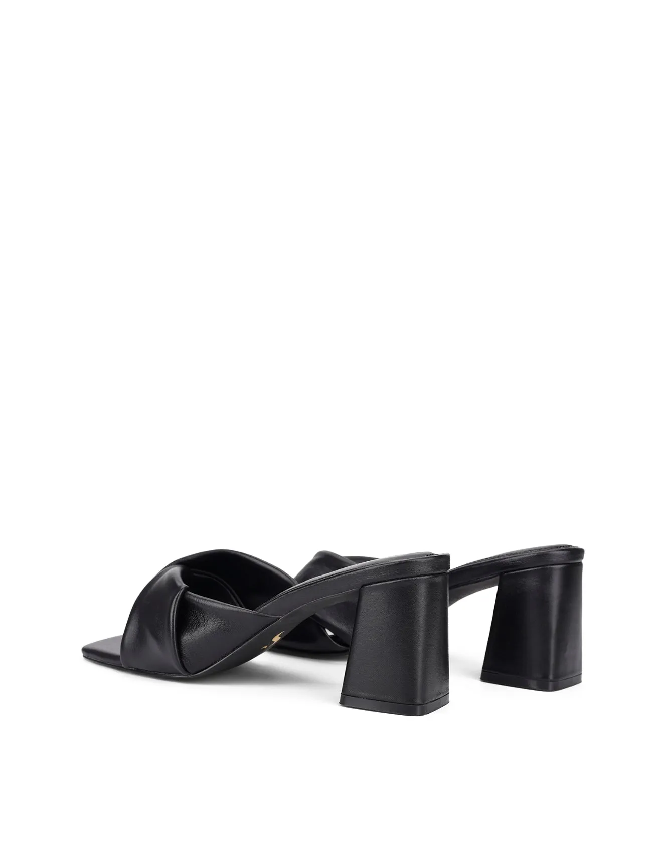 Story Block Heel Mules - Black Leather