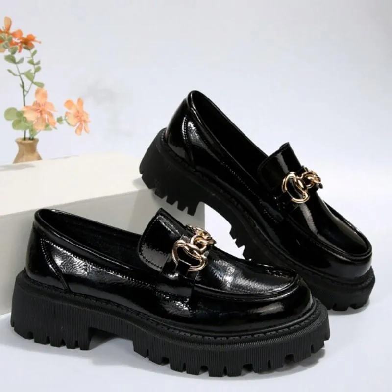 Thick-soled Loafers Chunky Heel Shoes