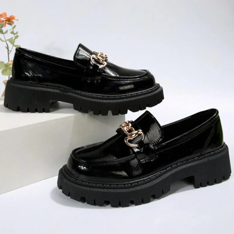 Thick-soled Loafers Chunky Heel Shoes