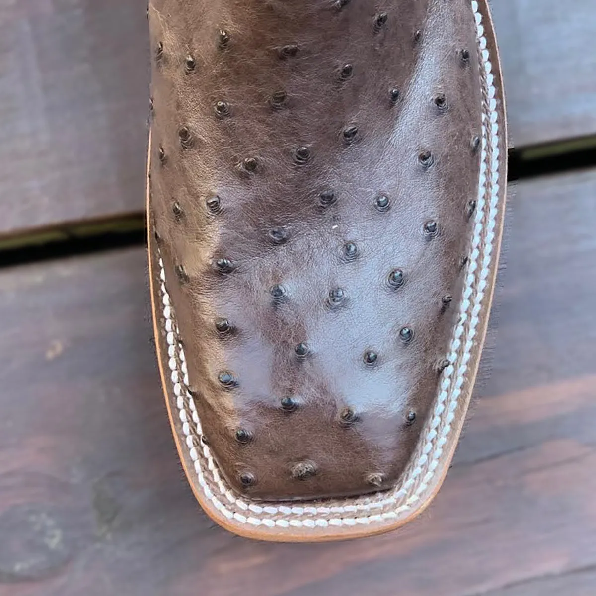 Tobacco Ostrich Square Toe