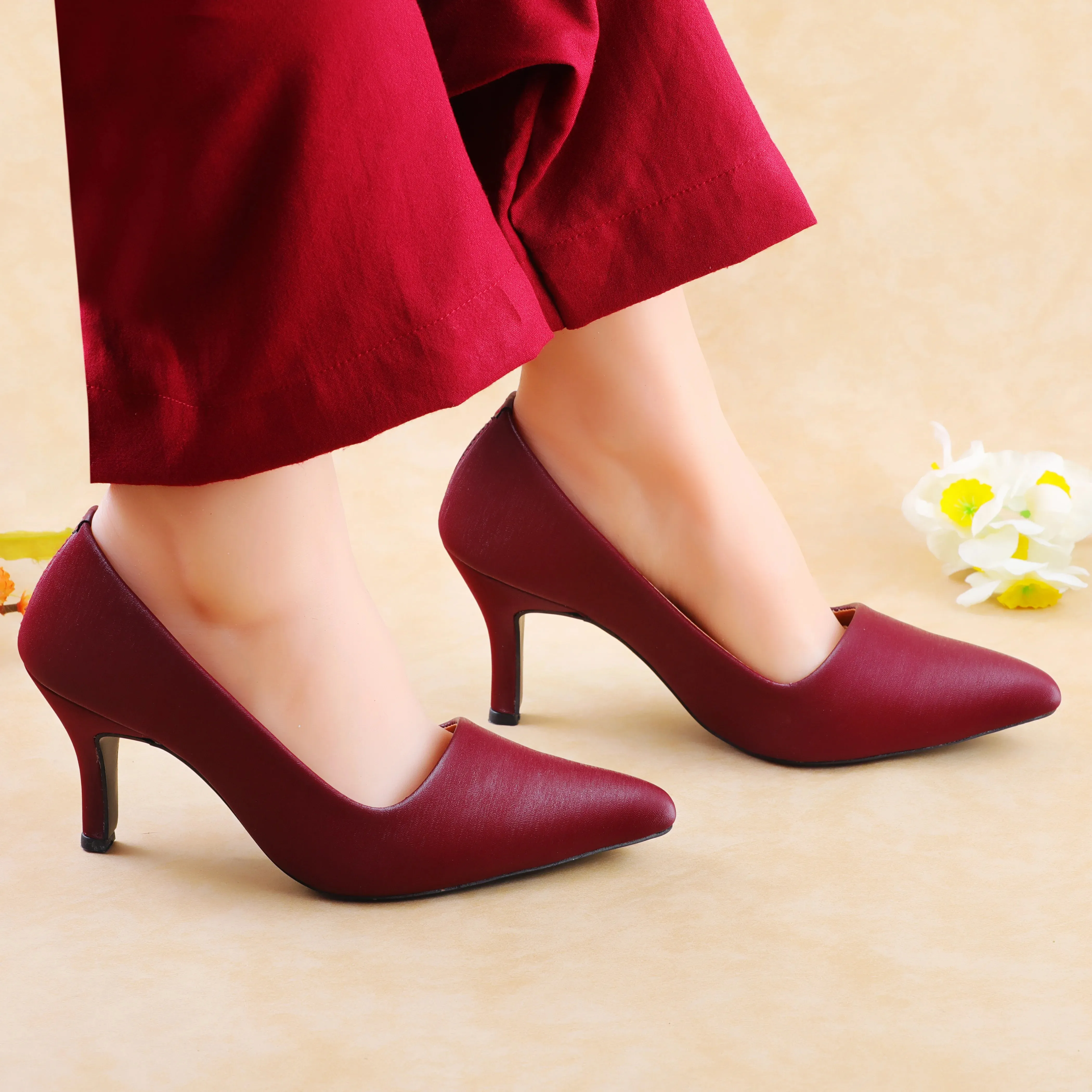 Torres Maroon women stiletto heels