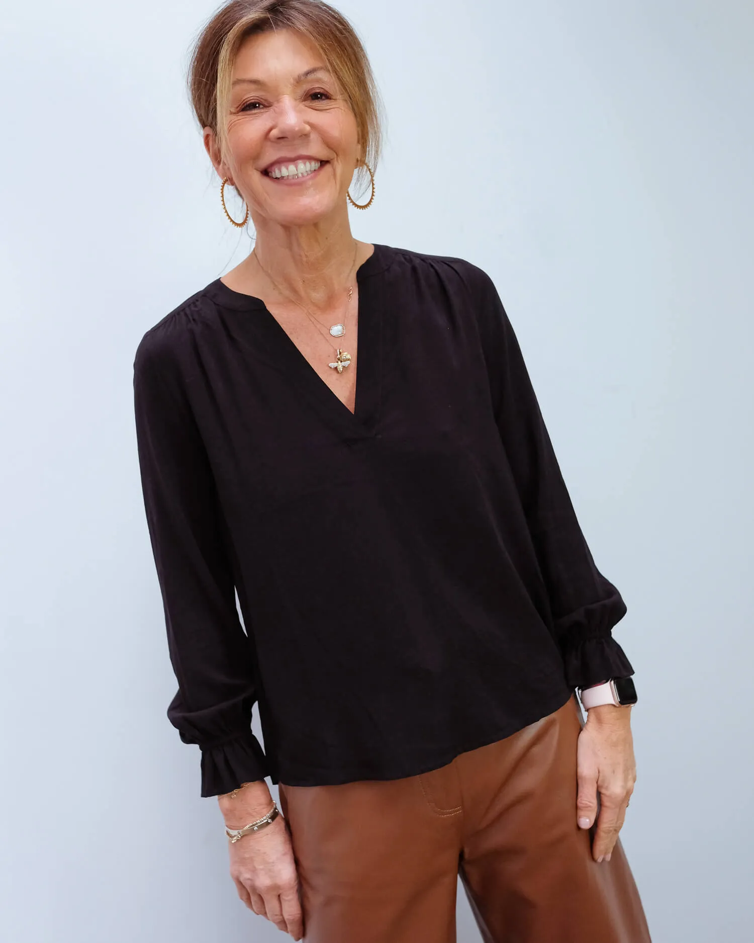 V Marlena top in black