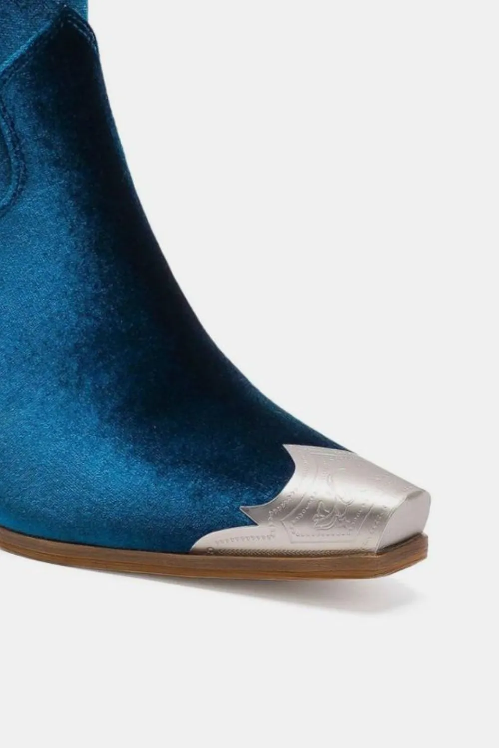 Velvet Block Heel Boots