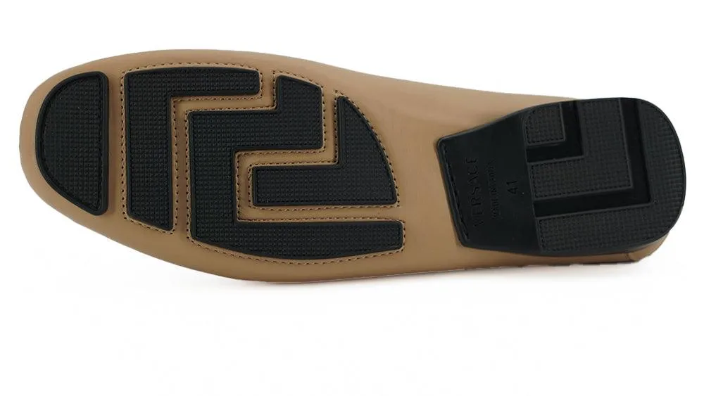 Versace Men's Beige Calf Leather Loafers