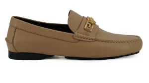 Versace Men's Beige Calf Leather Loafers