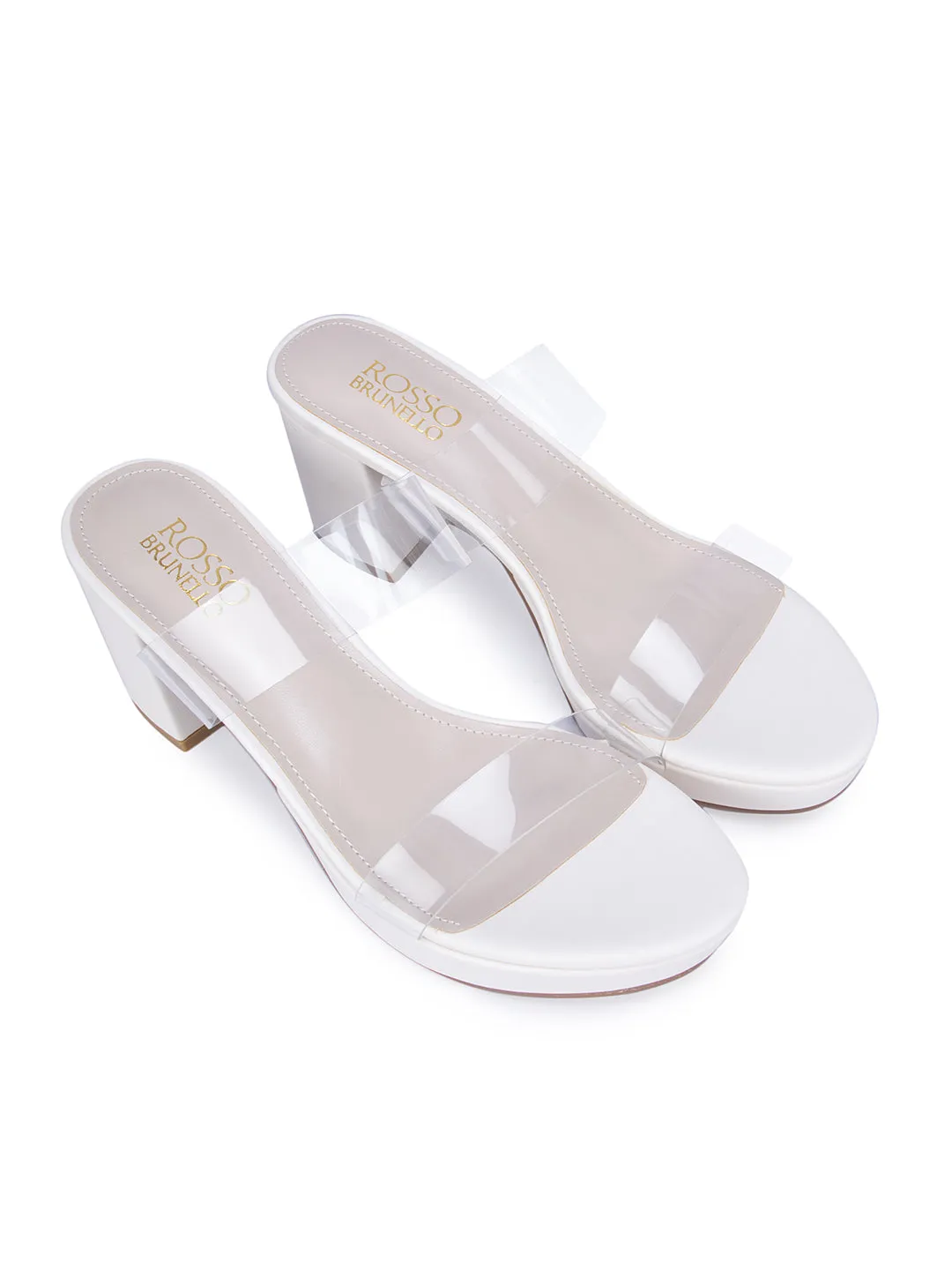White Open Toe Platform Heels